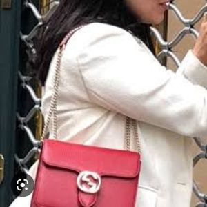 Orange Dollar Calfskin Gucci Interlocking GG Bag with Silver Hardware